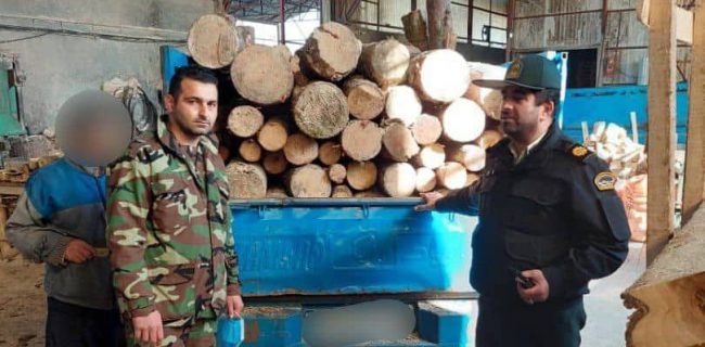 کشف و ضبط ۱۵۵ اصله چوب آلات جنگلی قاچاق در یک کارگاه چوب بری شخصی در اسالم