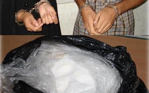 بازداشت زوج قاچاقچی و کشف یک کیلو و ۸۰۰ گرم هروئین و شیشه در تالش