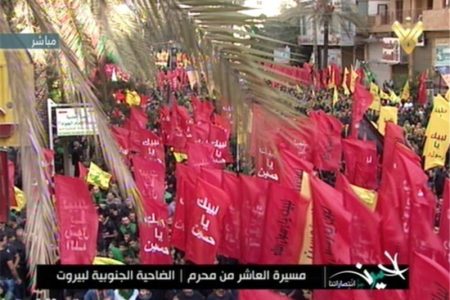 برگزاری مراسم عاشورای حسینی در مزار شهید سید حسن نصرالله